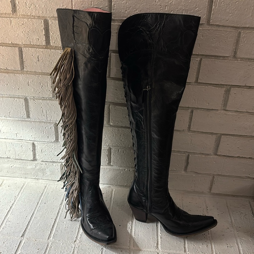 Junk Gypsy black leather knee high boots